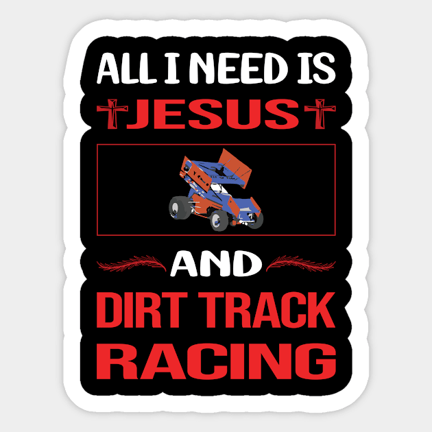 Funny Jesus Dirt Track Racing Sticker by lainetexterbxe49